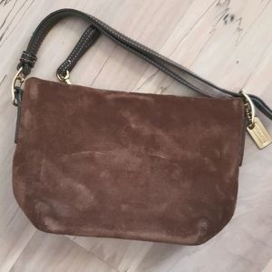 Small brown suede Coach bag